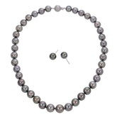 14K Tahitian Pearl Necklace & Earring Set with Certificate